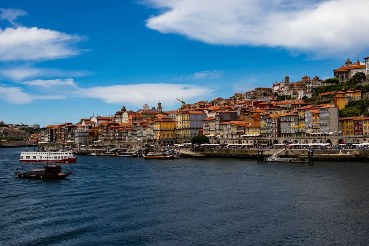 A peaceful view across the river Douro to the city of Oporto